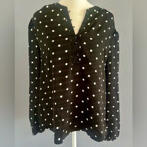 Blu Pepper NWT M Black and White Polka Dot Blouse